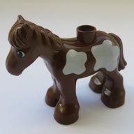 Деталь LEGO Duplo Horse/Foal with Large White Spots, Коричневый