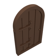 Деталь LEGO Window 1 x 2 x 2 2/3 Shutter with Rounded Top, Коричневый