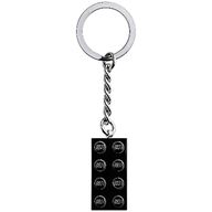 Деталь LEGO Keychain with 2 x 4 Brick, Черный хром