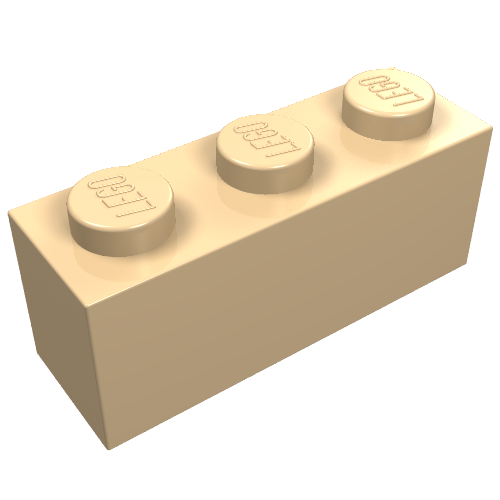 Набор LEGO Brick 1 x 3, Очень светлый оранжевый