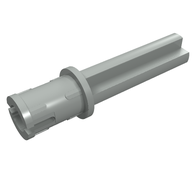 Деталь LEGO Ось-штифт Technic 3l, с продольными рёбрами трения и осью 2l, Светло-серый
