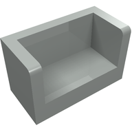 Деталь LEGO Panel 1 x 2 x 1 with Rounded Corners and 2 Sides, Светло-серый