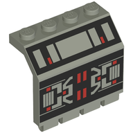 Деталь LEGO Hinge Panel 2 x 4 x 3 1/3 with MTron Print, Светло-серый