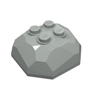 Деталь LEGO Rock Boulder, Top, Светло-серый