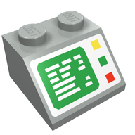 Деталь LEGO Slope 45° 2 x 2 with Computer Screen Print, Светло-серый
