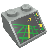 Деталь LEGO Slope 45° 2 x 2 with Horizon Indicator Screen Print, Светло-серый