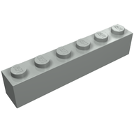 Деталь LEGO Кирпичик 1 x 6, без нижних трубок, Светло-серый