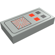 Деталь LEGO Tile 1 x 2 with Groove and Space Computer Print, Светло-серый