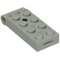 Деталь LEGO Hinge Plate 2 x 5 with Hole in Stud Holder [Complete Assembly], Светло-серый