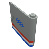 Door  1 x  5 x  4 Right w. rd/wh/bl Stripe & bl Tr. Logo Print