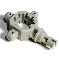 Деталь LEGO Znap Connector 3 x 3 - 3 way with Pin, Светло-серый