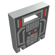 Деталь LEGO Box 2 x 2 x 2 Door with Slot and MTron Print, Светло-серый