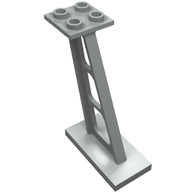 Деталь LEGO Support 2 x 4 x 5 Stanchion Inclined [5mm wide posts], Светло-серый