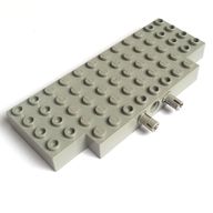 Деталь LEGO Brick Special 5 x 12 with Two 1 x 2 Cutouts, 1 Hole and 2 Fixed Rotatable Friction Pins on Side, Светло-серый