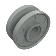 Деталь LEGO Wheel 18 x 8 with Fake Bolts and Shallow Spokes, Светло-серый