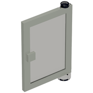 Деталь LEGO Door 1 x 4 x 5 Right with Trans-Black Glass, Светло-серый