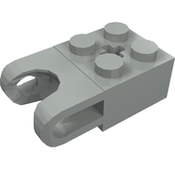Деталь LEGO Technic Brick Special 2 x 2 with Ball Receptacle Wide and Axle Hole, Светло-серый