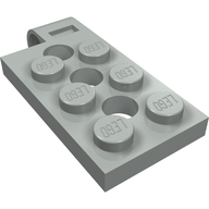 Деталь LEGO Hinge Plate 2 x 4 with Pin Hole - Top, Светло-серый