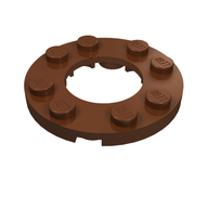 Деталь LEGO Plate, Round 4 x 4 with 2 x 2 Hole, Красно-коричневый