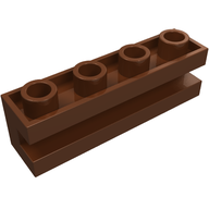 Деталь LEGO Кирпичик специальный 1 x 4, с пазом, Красно-коричневый