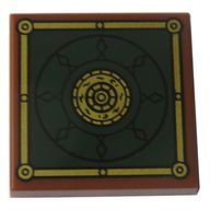 Деталь LEGO Tile 2 x 2 with Circle inside Square Print, Красно-коричневый