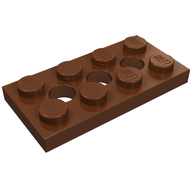 Деталь LEGO Пластина Technic 2 x 4, Красно-коричневый