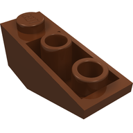 Деталь LEGO Slope Inverted 33° 3 x 1 without Connections Between Studs (34°), Красно-коричневый