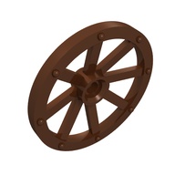 Деталь LEGO Wheel Wagon Large (33mm D.), Round Hole For Wheel Holder Pin, Красно-коричневый