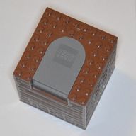 Деталь LEGO Container, Box 8 x 8 x 8 with Dark Bluish Gray Switching Mechanism, Complete Assembly (Set 4756), Красно-коричневый