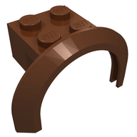 Деталь LEGO Крыло 4 x 2 1/2 x 2, с круглой аркой, Красно-коричневый