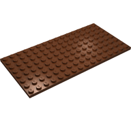 Деталь LEGO Пластина 8 x 16, Красно-коричневый