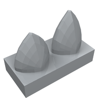 Деталь LEGO Plate 1 x 2 Special with Two Vertical Teeth, Светлый сине-серый