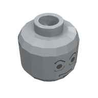 Деталь LEGO Minifig Head Darth Vader, Scars Gray Left, Eyebrows Print [Blocked Open Stud], Светлый сине-серый