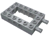 Деталь LEGO Technic, Brick 4 x 6 Open Center with 2 Fixed Rotatable Friction Pins on End, Светлый сине-серый