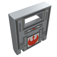 Деталь LEGO Container - Box 2 x 2 x 2 Door with Slot and SW Rebel Print, Светлый сине-серый