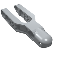 Деталь LEGO Technic, Steering Arm 5.5 x 2 with Towball Socket Rounded, Chamfered, Светлый сине-серый