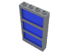 Деталь LEGO Window 1 x 4 x 6 Frame [3 Panes Fixed Trans-Light Blue Glass], Светлый сине-серый
