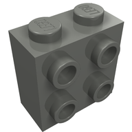 Деталь LEGO Кирпичик специальный 1 x 2 x 1 2/3, с четырьмя штырьками на одной стороне, Темный сине-серый