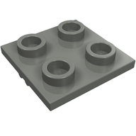 Деталь LEGO Plate Special 2 x 2 Thin with Plane Single Wheel Holder, Темный сине-серый