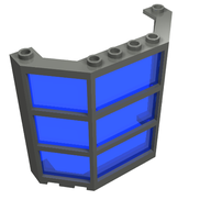 Деталь LEGO Window Bay 3 x 8 x 6 with Trans-Dark Blue Glass, Темный сине-серый