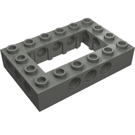 Деталь LEGO Кирпичик Technic открытый центральный 4 x 6, Темный сине-серый