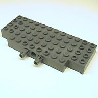 Деталь LEGO Brick Special 5 x 12 with Two 1 x 2 Cutouts, 1 Hole and 2 Fixed Rotatable Friction Pins on Side, Темный сине-серый