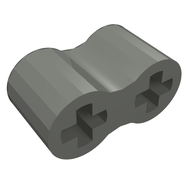Деталь LEGO Technic, Axle Connector Double Flexible (Rubber), Темный сине-серый