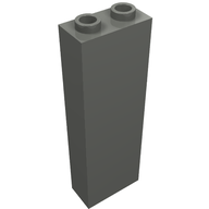 Деталь LEGO Brick 1 x 2 x 5 without Side Supports, Темный сине-серый