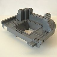 Деталь LEGO Boat Hull Giant Bow / Stern 15 x 22, Top, Темный сине-серый