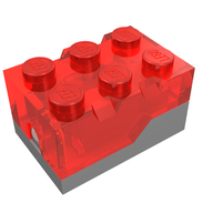 Деталь LEGO Light Brick 2 x 3 x 1.333 - Trans-Red Top - Red LED, Темный сине-серый