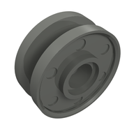 Деталь LEGO Wheel 18 x 8 with Fake Bolts and Shallow Spokes, Темный сине-серый