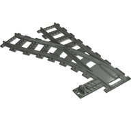 Деталь LEGO Train, Track 9V Switch Point Left, Темный сине-серый
