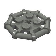 Деталь LEGO Plate Special 2 x 2 with Bar Frame Octagonal, Reinforced, Completely Round Studs, Темный сине-серый