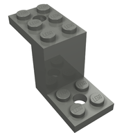 Деталь LEGO Кронштейн 5 x 2 x 2 1/3, с внутренним держателем штырька, Темный сине-серый